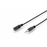 Digitus DB-510200-015-S Jackplug Audio Aansluitkabel [1x Jackplug male 3,5 mm - 1x Jackplug female 3,5 mm] 1.50 m Zwart Afgeschermd (enkel), Rond - thumbnail