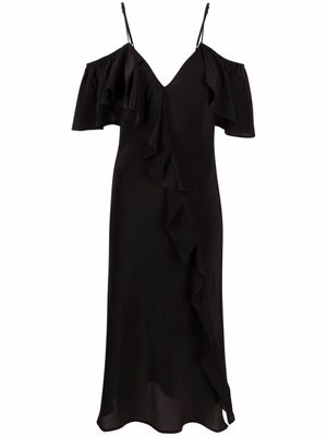 Gold Hawk robe volantée à col v - Noir