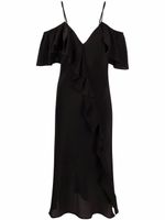 Gold Hawk robe volantée à col v - Noir Gold Hawk robe volantée à col v - Noir
