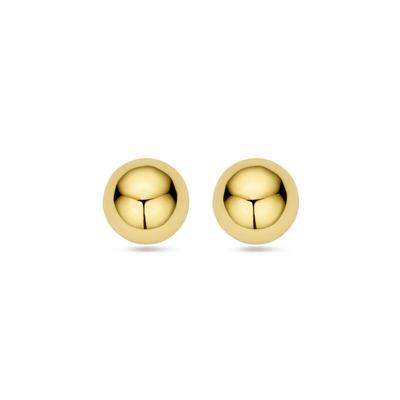 Elegante 14k Geelgouden Oorknoppen in Half-Bol Vorm