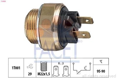 Temperatuurschakelaar, radiateurventilator 75020