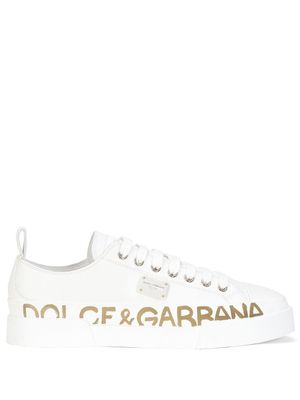 Dolce & Gabbana baskets à logo imprimé - Blanc