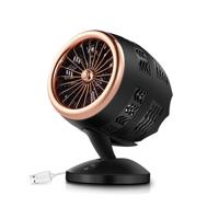 Draagbare verstelbare mini USB-oplaad luchtconvectie cyclus Desktop elektrische ventilator luchtkoeler ondersteuning 2 snelheidsregeling (zwart goud)