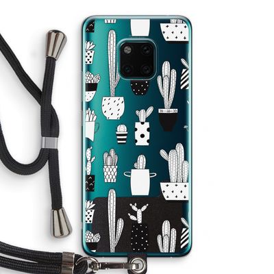 Cactusmotief: Huawei Mate 20 Pro Transparant Hoesje met koord