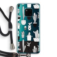 Cactusmotief: Huawei Mate 20 Pro Transparant Hoesje met koord