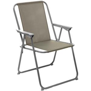 Atmosphera camping/strand stoel - aluminium - inklapbaar - taupe - L52 x B55 x H75 cm