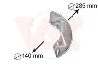 Dekplaat, remschijf VAN WEZEL, Diameter (mm)256mm, Inbouwplaats: Vooras links, u.a. für VW, Seat