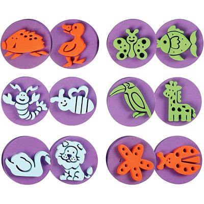 Creativ Company Foam stempels, dieren, d 7,5 cm, dikte 2,5 cm, 6 stuk/ 1 doos