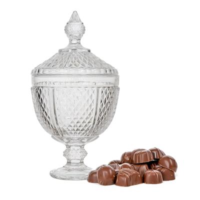 Home Deco Factory Bonbonniere met deksel - Gedecoreerd glas - 15 x 28 cm - snoeppot