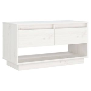 vidaXL Tv-meubel 74x34x40 cm massief grenenhout wit