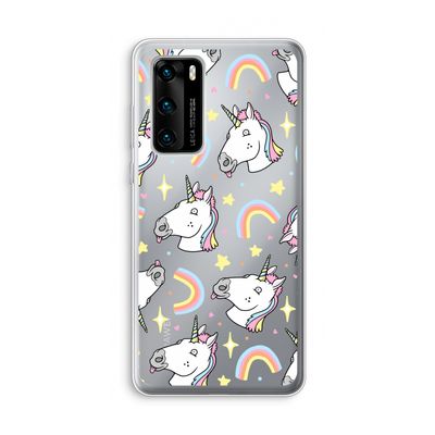 Rainbow Unicorn: Huawei P40 Transparant Hoesje