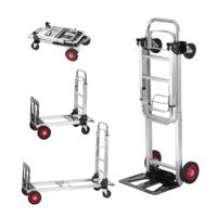 VEVOR 2-in-1 steekwagen opvouwbaar 113/181 kg laadvermogen transportwagen aluminiumlegering en koolstofstaal steekwagen ⇋ platformwagen voor laad- en transporttaken binnen en buiten