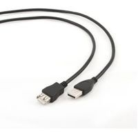 Gembird 3m USB 2.0 A M/FM USB-kabel USB A Zwart - thumbnail