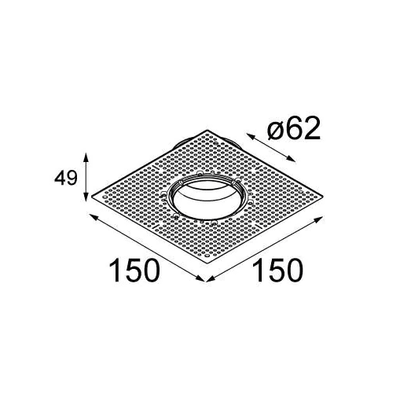 Modular - Gypkit trimless 150x150 - Ø62