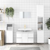Badkamerkast 80x33x60 cm bewerkt hout hoogglans wit Badkamerkast 80x33x60 cm bewerkt hout hoogglans wit