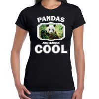 Dieren panda t-shirt zwart dames - pandas are cool shirt