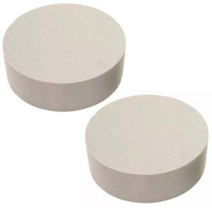 HBX Steekschuim/oase - 2x - droog - Rond - grijs - D22 x H7 cm - voor bloemen - bloemstukken