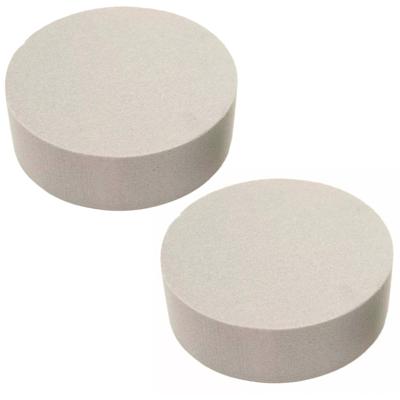 HBX Steekschuim/oase - 2x - droog - Rond - grijs - D22 x H7 cm - voor bloemen - bloemstukken