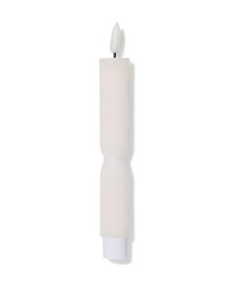 HEMA HEMA Led Huishoudkaars ⌀2.3x20cm Ribbel Ivoor (ivoor)