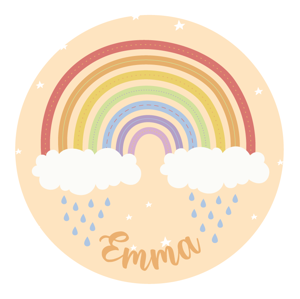Vinyl vloerkleed met naam Gepersonaliseerde regenboog