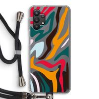 Colored Zebra: Samsung Galaxy A32 5G Transparant Hoesje met koord