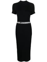 Karl Lagerfeld robe en maille à taille à logo - Noir