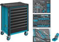 HAZET Gereedschapwagen - Assistent 179N - assortiment 179N-8/228 - 228-delig - Laden, ondiep: 7× 81 x 522 x 398 mm - Laden, diep: 1× 166 x 522 x 398