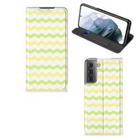 Samsung Galaxy S21 FE | Hoesje met Magneet | Waves Yellow