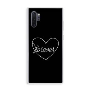 Forever heart black: Samsung Galaxy Note 10 Plus Transparant Hoesje