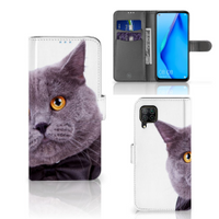 Huawei P40 Lite Telefoonhoesje met Pasjes Kat - thumbnail