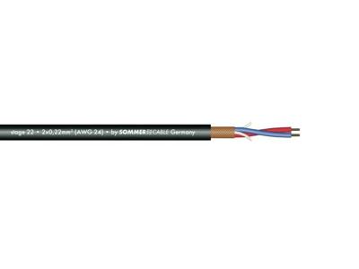 SOMMER CABLE Microphone Cable 2x0.22 100m bk Stage 22