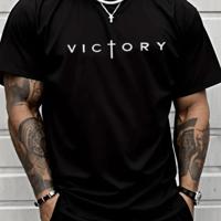 Bon&Bon Men's Letter Print T-Shirt | 100% Heavy Cotton Crew Neck Tee White / XL