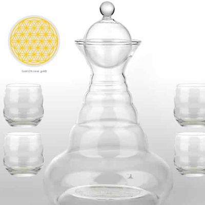 Vitaalwaterkaraf & 4 Mythos Glazen Goudkleurig