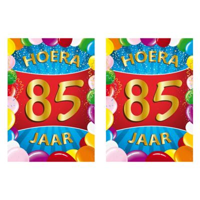 Verjaardag deurposter - 2x - 85 jaar - multi - 59 x 84 cm - leeftijd feestartikelen Verjaardag deurposter - 2x - 85 jaar - multi - 59 x 84 cm - leeftijd feestartikelen