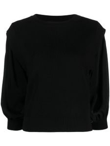 DKNY pull en maille fine à design nervuré - Noir