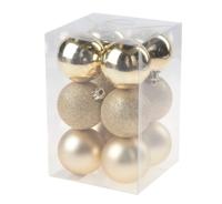 Cosy @Home Kerstballen Rose goud ø 6 cm - 12 Stuks