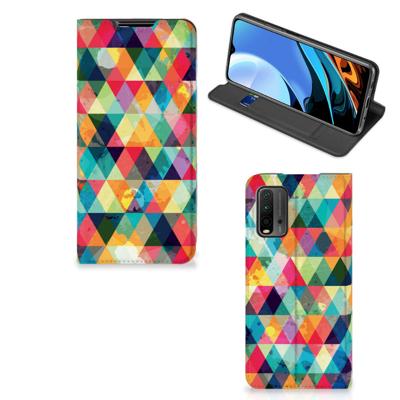 Xiaomi Poco M3 | Redmi 9T | Hoesje met Magneet | Geruit