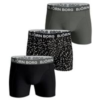 Bjorn Borg Boxershorts cotton stretch 3-pack zwart/khaki - thumbnail