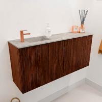 Toiletmeubel Mondiaz Joya Dlux | 90 cm | Meubelkleur Ruby | Faye wastafel Glace Wasbak Links | 1 kraangat