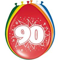 Folat leeftijd ballonnen - 90 jaar thema - 16x stuks - versiering - feestartikelen