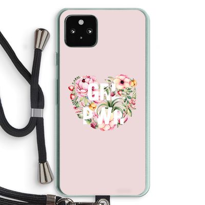 GRL PWR Flower: Pixel 5a 5G Transparant Hoesje met koord