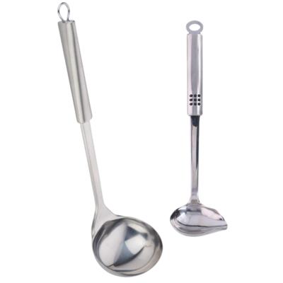 2-Delige keukengerei set sauslepel/juslepel en soeplepel 29 en 31 cm van RVS