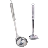 2-Delige keukengerei set sauslepel/juslepel en soeplepel 29 en 31 cm van RVS