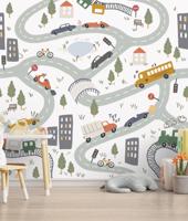 Behang Cars Rol Geel