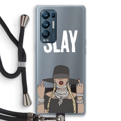 Slay All Day: Oppo Find X3 Neo Transparant Hoesje met koord