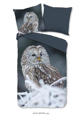 Good Morning Dekbedovertrek "uil" - Grijs - (155x220 cm) - Katoen