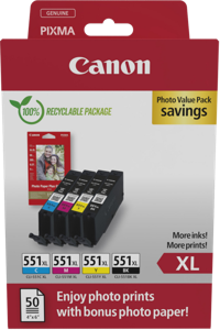 Canon 6443B006 inktcartridge Origineel Foto zwart, Foto cyaan, Foto magenta, Fotogeel