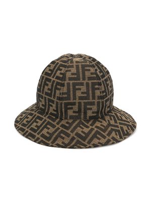 Fendi Kids bob à motif monogrammé - Marron