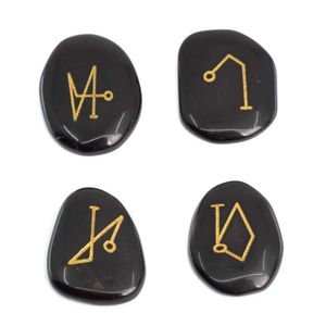 Reiki Stenen Zwarte Jaspis Aartsengelen - 4 stuks