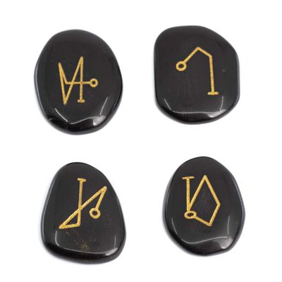 Reiki Stenen Zwarte Jaspis Aartsengelen - 4 stuks